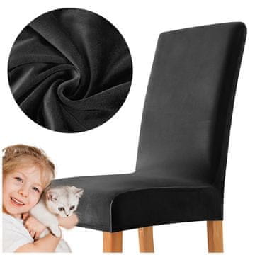 shumee ŽAMETNA plišasta prevleka za stol DEBELA ČRNE barve