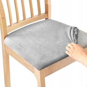 shumee PREVLEKA ZA SEDEŽ 40x40cm SVETLO SIVA ELASTIČNA ŽAMETNA [26S]