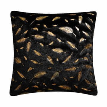 shumee Dekorativna prevleka za vzglavnik, perje, črna