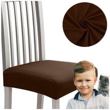 shumee Prevleka za sedež stola GLADKA elastična RJAVA