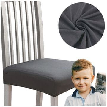 shumee PREVLEKA ZA SEDEŽ stola GLADKA elastična TEMNO SIVA