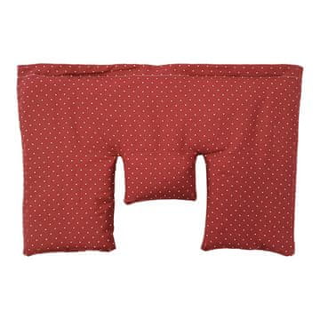 Torf Vzglavnik za vrat s pšeničnim zrnom, rdeč z belimi pikami, 40 x 25 cm