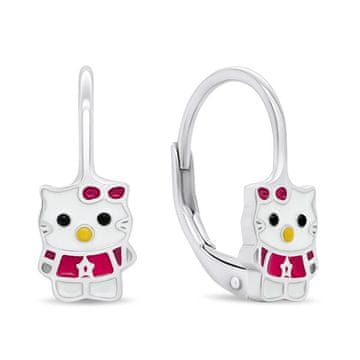 Brilio Silver Razigrani srebrni uhani za dekleta Mačke EA434W