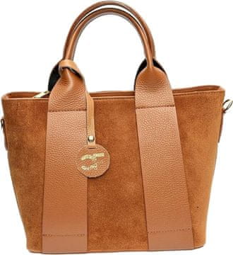 Carla Ferreri Ženska usnjena torbica CF8156 Cognac