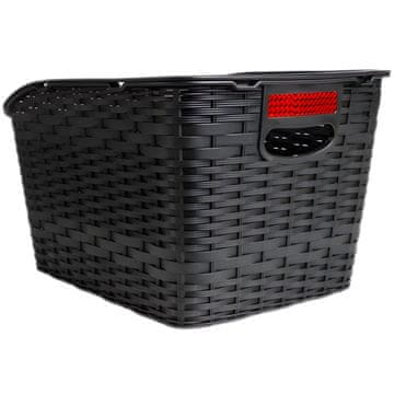 Korbi Prostoren zadnji kolesarski koš z odsevniki – črn za varen in udoben prevoz