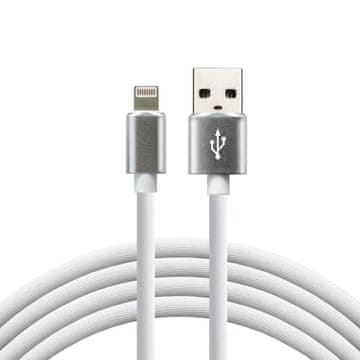 everActive everActive USB Lightning kabel, 1m, bel, silikonski, Quick Charge 2.4A