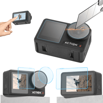 shumee Kaljeno steklo za lečo in zaslon za DJI OSMO Action 4 - 3 kosi.