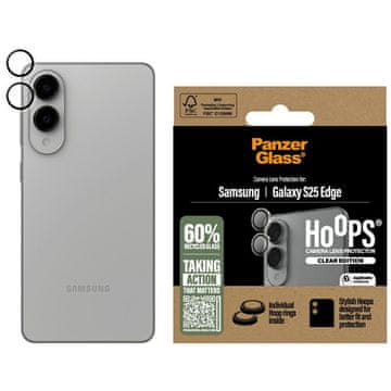 shumee Zaščitno kaljeno steklo PanzerGlass Hoops za Samsung Galaxy S25 Edge, prozorno