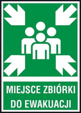 shumee Evakuacijski znak "Zbirno mesto za evakuacijo" FS - samolepilna folija