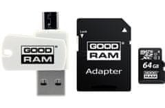 shumee GOODRAM 64GB microSDXC razred 10 UHS I + adapter + čitalnik (M1A4-0640R12)