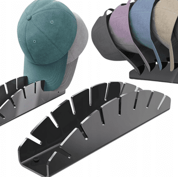 Korbi Stojalo za kape z vizirjem – lokasto držalo za 6 kap, črno