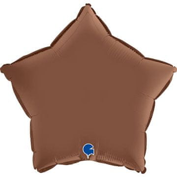 Grabo Folija balon - satenast čokoladno rjave barve zvezda 46 cm, Grabo