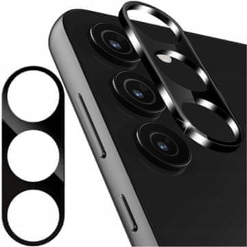 shumee Kovinski ovitek za Samsung Galaxy S24 zaščitni ovitek za objektiv kamere Alogy Metal Lens Black