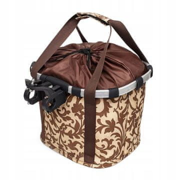 Korbi Sprednji kolesarski koš z montažo – zložljiva torba 2v1, rjava