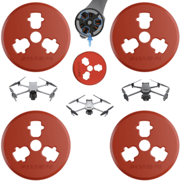 shumee Zaščitni pokrovi za motor za drone DJI AIR 3S / AIR 3 / MAVIC 3 PRO / CLASSIC - RDEČI