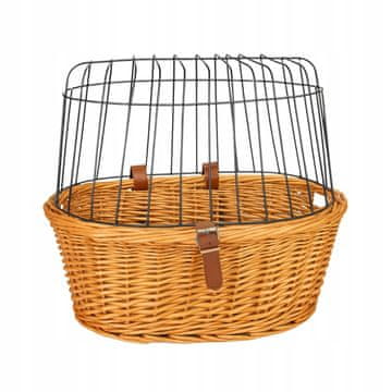 Korbi Zaprti sprednji pleteni kolesarski koš za psa ali mačko z montažo na krmilo