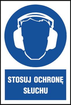 shumee Znak za varnost in zdravje pri delu "Uporabljajte zaščito za sluh" FS - samolepilna folija