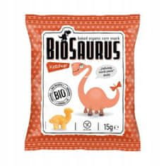 shumee Koruzni čips Dinosaurs z okusom kečapa, brez glutena, ekološki, 15 g