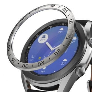 RINGKE Ovitek Ringke z okvirjem in tahimetrom za Samsung Galaxy Watch 3 41 mm, srebrn 01