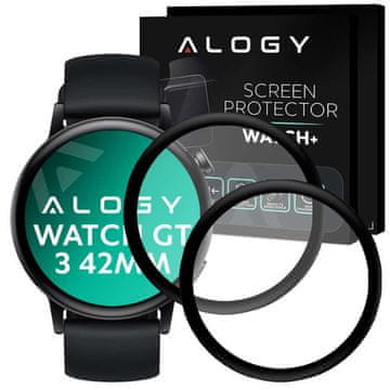 shumee 2x fleksibilno 3D steklo Alogy za Huawei Watch GT 3 42 mm črno