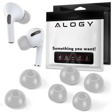 shumee 6x Alogy SML Memory silikonski čepki za Apple AirPods Pro sive barve