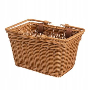 Korbi Pleten sprednji kolesarski koš za otroke z nosilcem, rjav