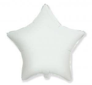 shumee Folija balon z zvezdico, bel, 45 cm, flexmetal