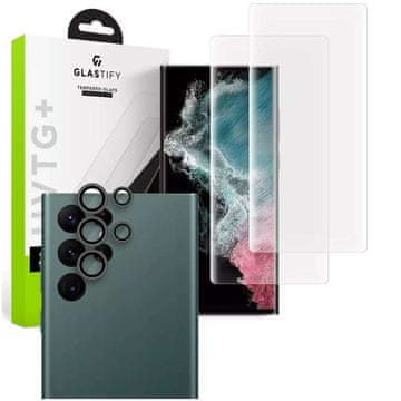 shumee Kaljeno steklo Glastify UVTG 2PACK za Samsung Galaxy S23 Ultra Clear zaščitno steklo za kamero