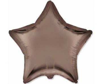 shumee Folija balon z zvezdico, saten, rjav, 45 cm, Flexmetal