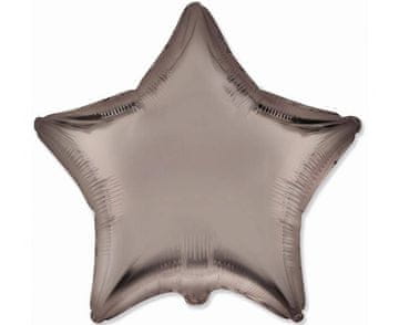 shumee Folija balon z zvezdico, saten, siv, 45 cm, Flexmetal