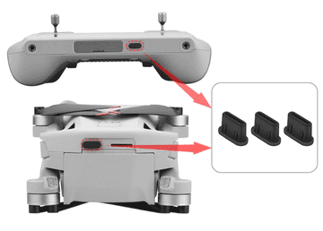 shumee Pokrovček USB-C priključka za DJI Mavic Mini SE 3 RC-N1 DJI RC - črn - 3 kosi