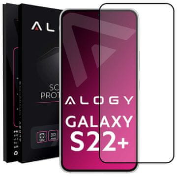 shumee Kaljeno steklo 9H Alogy Full Glue za Samsung Galaxy S22 Plus, črno