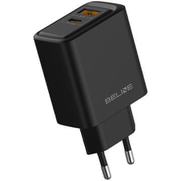shumee Beline 45W GaN USB-A/USB-C stenski polnilnik BLN2CB45 črne barve