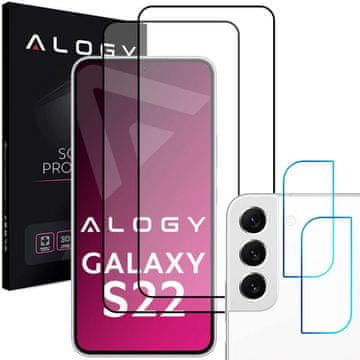 shumee 2x Alogy Full Glue FC Glass 2x Steklo za kamero za Samsung Galaxy S22