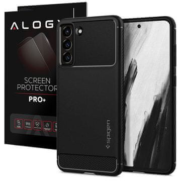 shumee Ovitek Spigen Rugged Armor za Samsung Galaxy S21 FE, mat črn