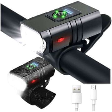shumee Alogy vodoodporna sprednja kolesarska luč LED osvetlitev kolesa 800lm črna