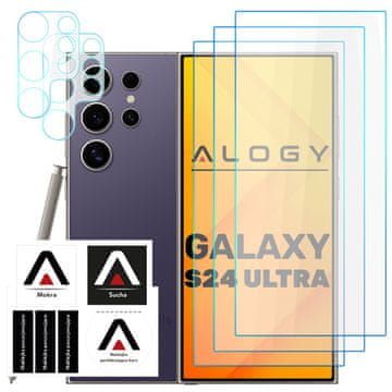 shumee 3x kaljeno steklo za Samsung Galaxy S24 Ultra za zaslon 2x steklo za lečo Screen Protector Pro 9H Alogy