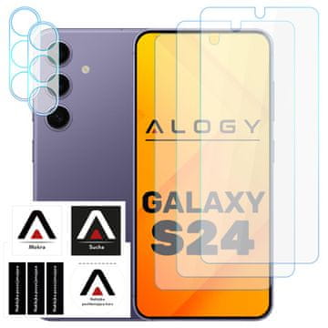 shumee 3x kaljeno zaščitno steklo za Samsung Galaxy S24 2x zaščitno steklo za objektiv Pro 9H Alogy