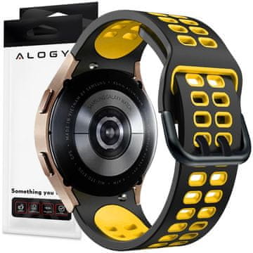 shumee Alogy mehak gumijast pašček za pametno uro za Samsung Galaxy Watch 45 40424445 mm črno rumen