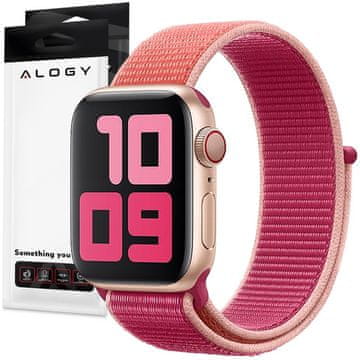 shumee Alogy najlonski pašček z ježkom za Apple Watch 12345678SEUltra 42444549mm roza