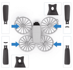 shumee DJI FLIP KOMPLET PROPELERJEV ZA DRONE 8 DELNI 4xVRTENJE V CESTI + 4xVRTENJE V CESTI ORANŽNI - KODA 4022F