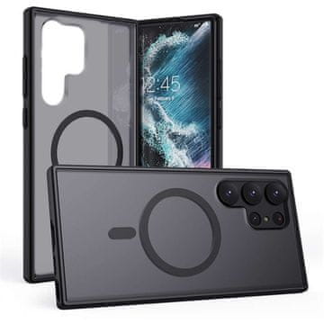 shumee Ovitek MagMat za MagSafe za Samsung Galaxy S23 Ultra, mat črn