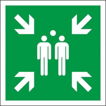 shumee Evakuacijski znak "Zbirno mesto za evakuacijo" PT - PVC plošča