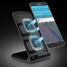 shumee Induktivni polnilnik Qi brezžični polnilnik 15W za telefon črne barve