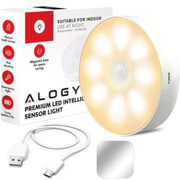 shumee Alogy senzorska svetilka LED svetilka s senzorjem gibanja Brezžična nočna svetilka Osvetlitev pohištva Topla svetloba