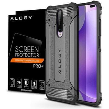 shumee Ovitek Alogy Hard Armor za Xiaomi Redmi K30 Poco X2 siv steklo Alogy