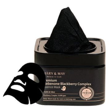 MÁRY & MAY Premium Idebenone Blackberry Complex večnamenska maska za obraz (Essence Mask) 20 kosov