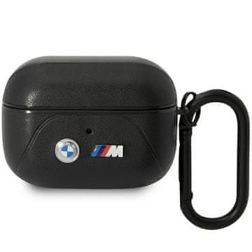 Bmw Ovitek za AirPods Pro BMW Leather Curved Line, črn