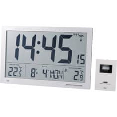 Eurochron EFWU Jumbo 102 radijska stenska ura 370 mm x 230 mm x 30 mm srebrna