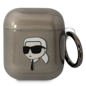 Karl Lagerfeld Ovitek Karl Lagerfeld KLA2HNIKTCK za AirPods 1/2, črn/črn, Karl's Head